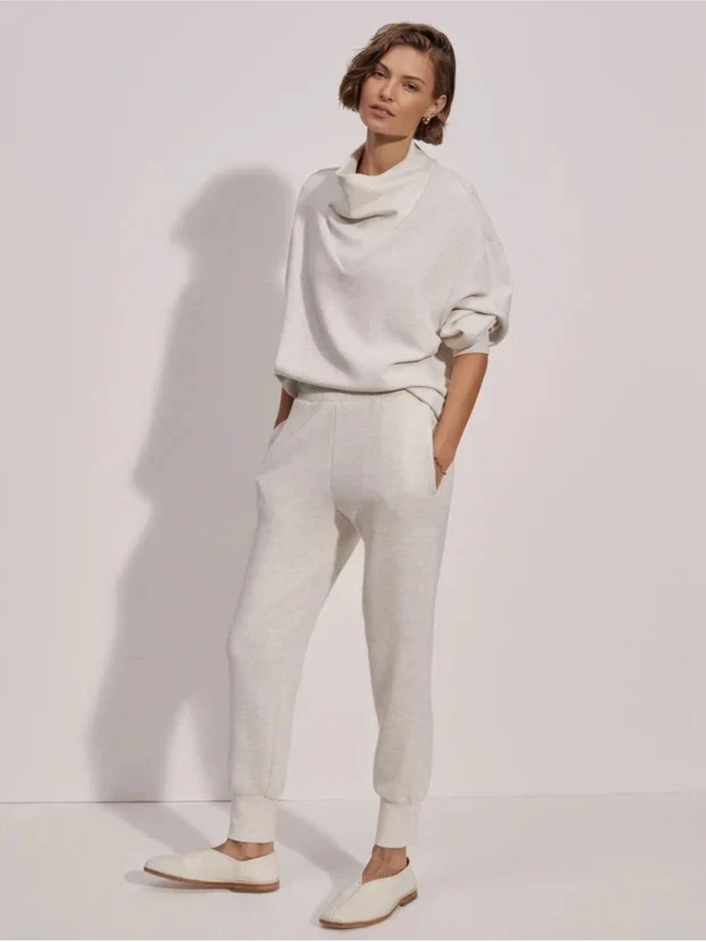 VARLEY Ivory Marl Slim Cuff Pants Jogger Sweatpants XXS 25” Inseam NWT